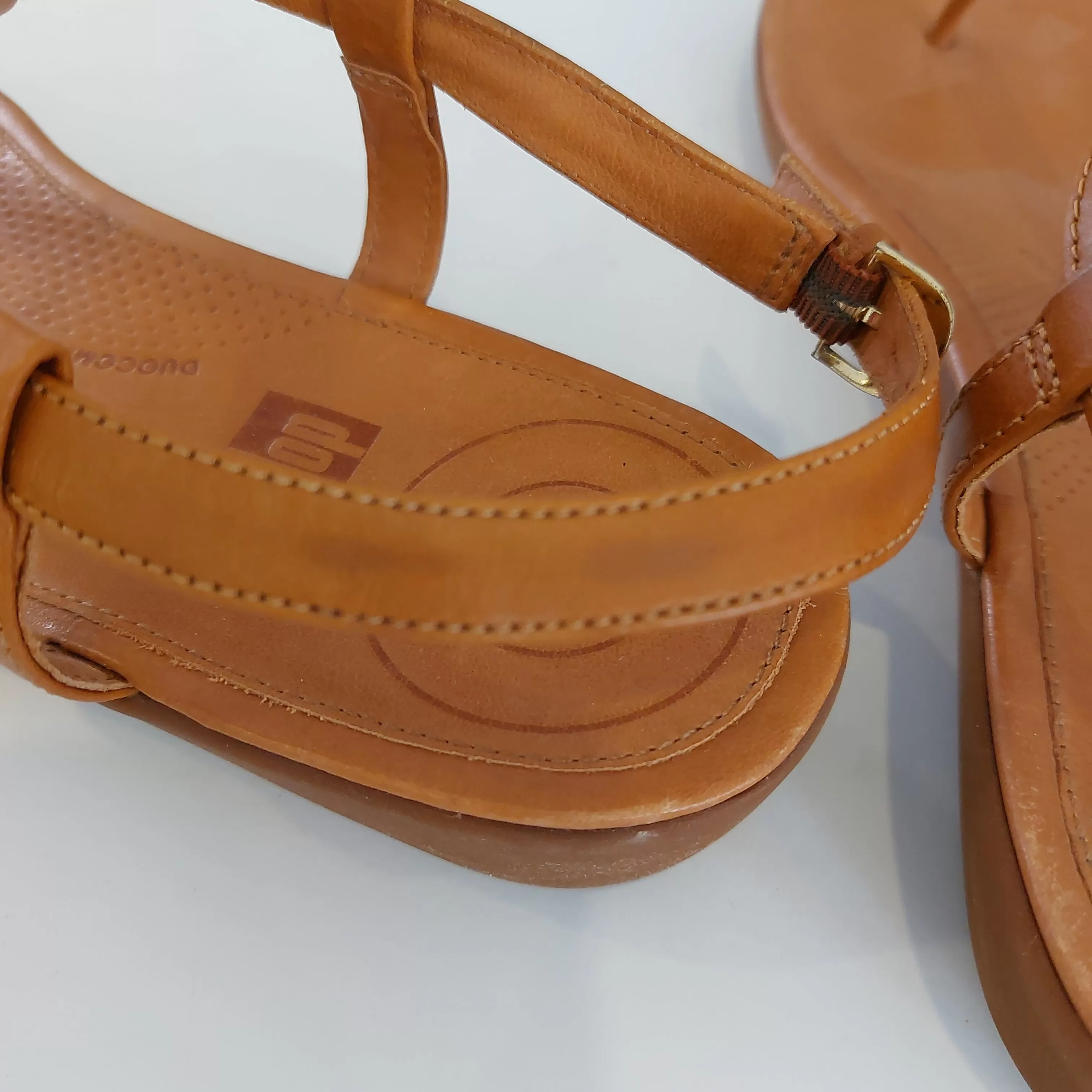 Fitflop Tan Leather Thong-strap Sandals | Gently Used |