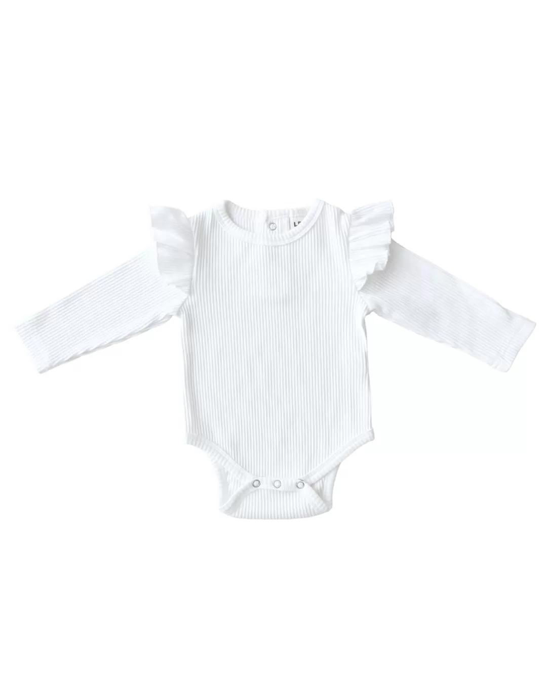 Flutter Sleeve Baby Bodysuit | White