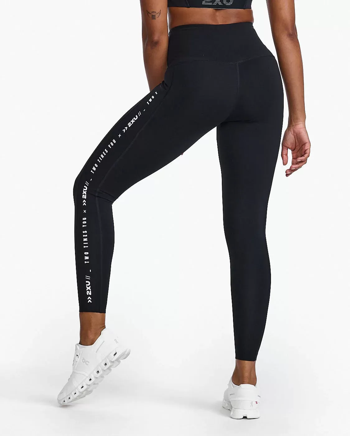 Form Line Up Hi Rise Comp Tights Black/White