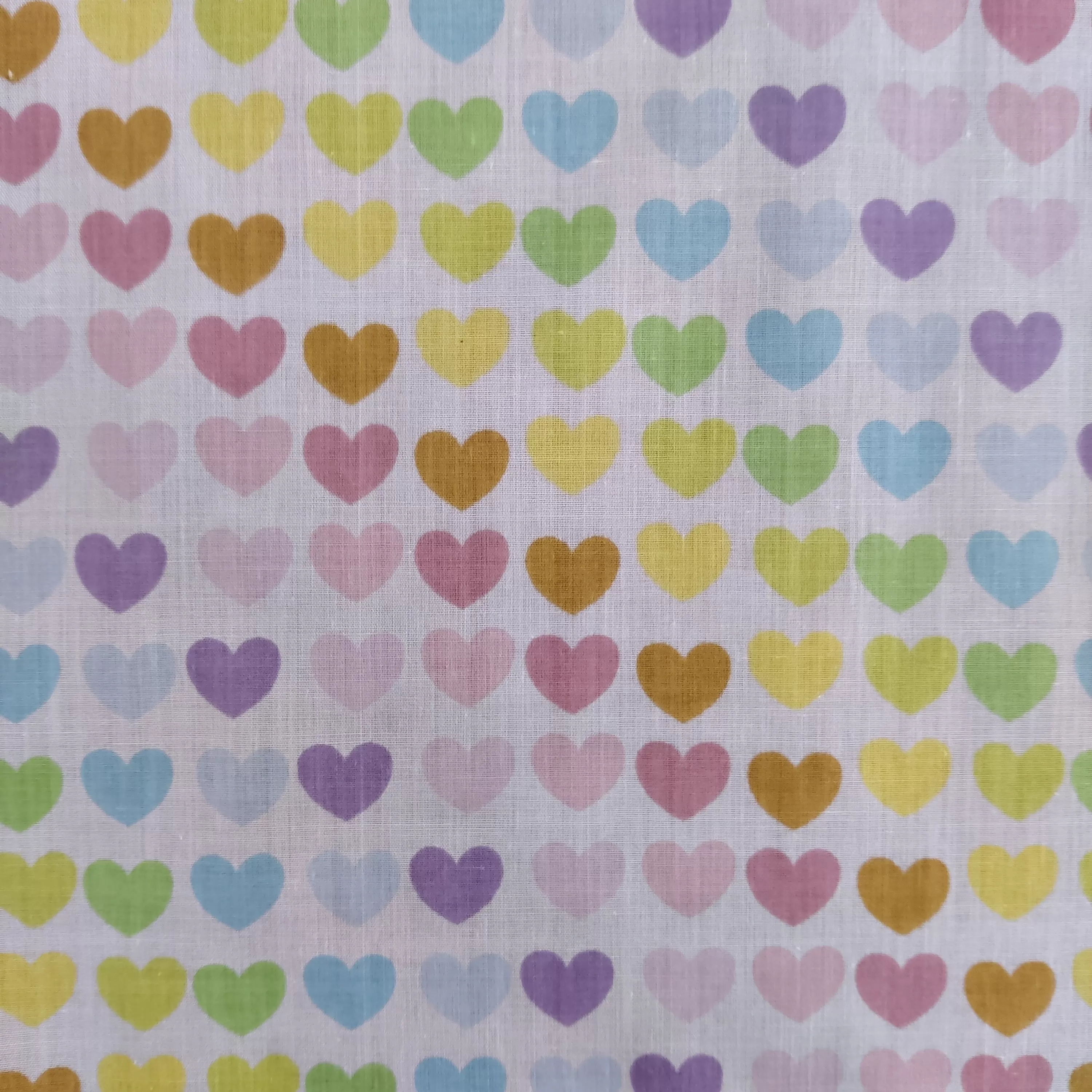 FS886 Pastel Rainbow Hearts Polycotton