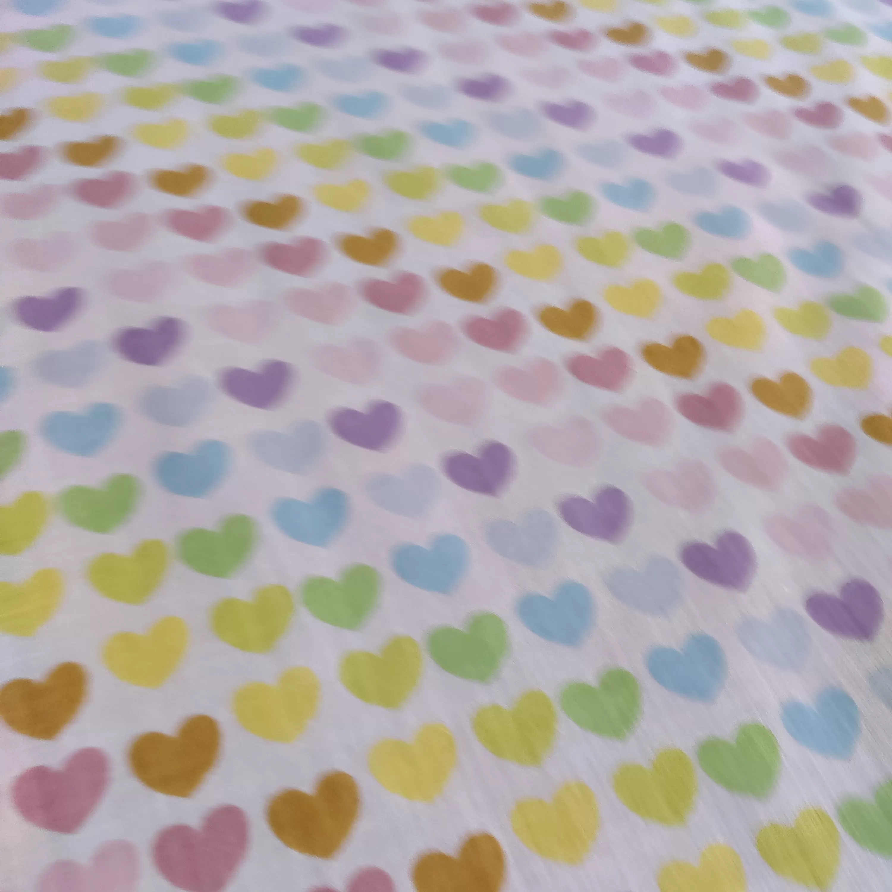 FS886 Pastel Rainbow Hearts Polycotton