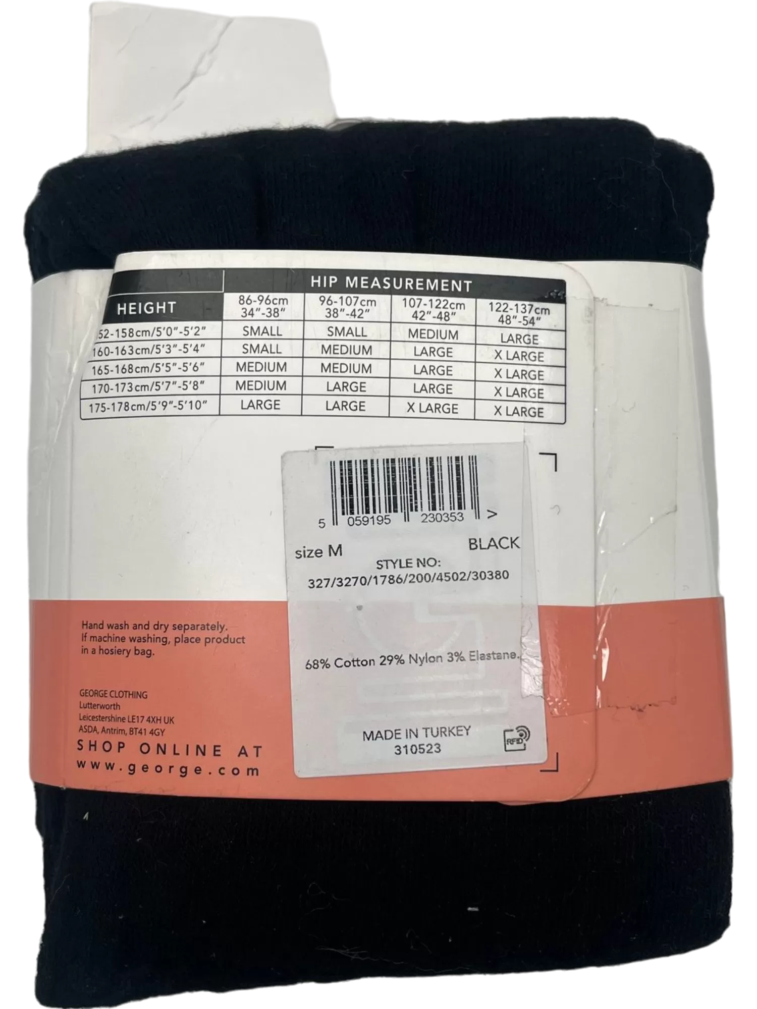 George Black Thermal Cotton Soft Tights BNWT UK M