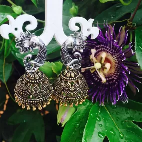 German Silver peacock Jhumkas