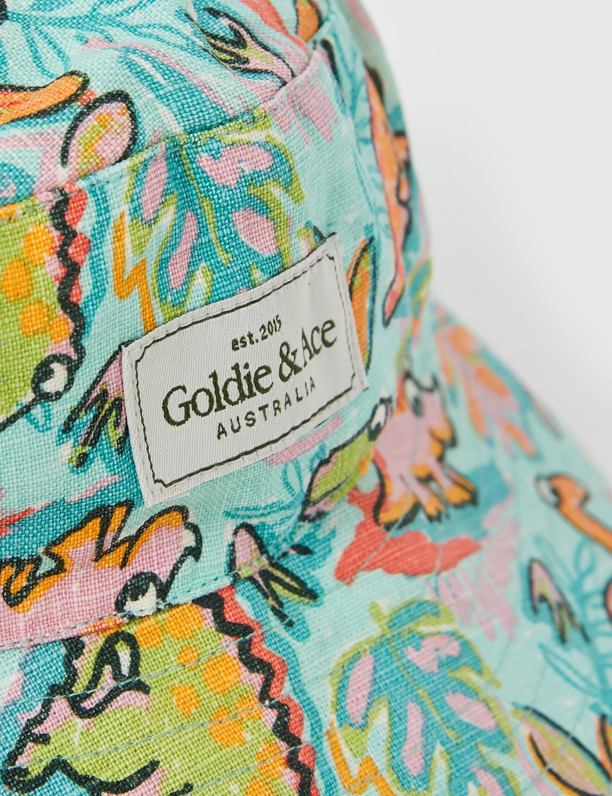 Goldie & Ace - Goldie Dino Jungle Linen Bucket Hat