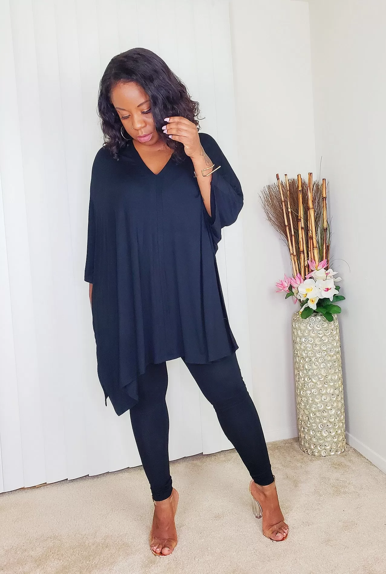 GOOD VIBE -  Cape Top Set (Black)