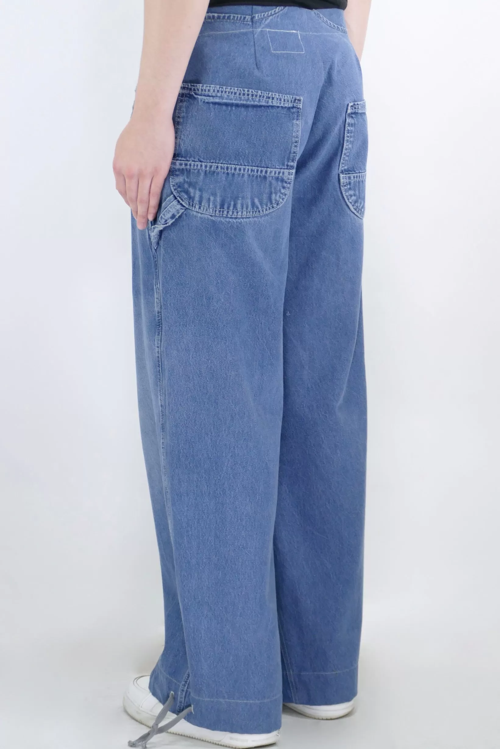 Greg Lauren Overall Wide Jeans - Blue