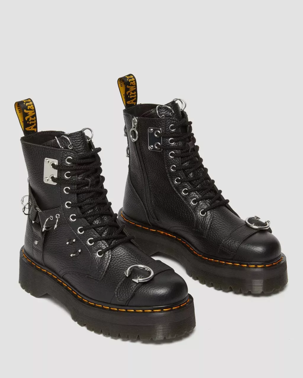 Jadon Boot Piercing Milled Nappa Leather Platforms