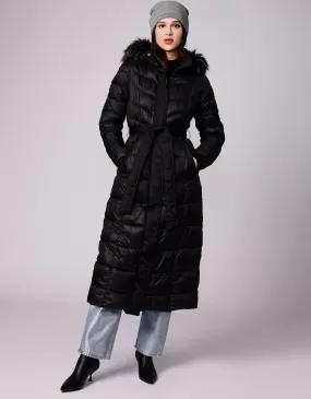 Jetsetter Vegan Fur Trim Long Puffer Coat