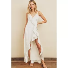 Kelsey Asymmetrical Ruffle Hem Maxi Dress