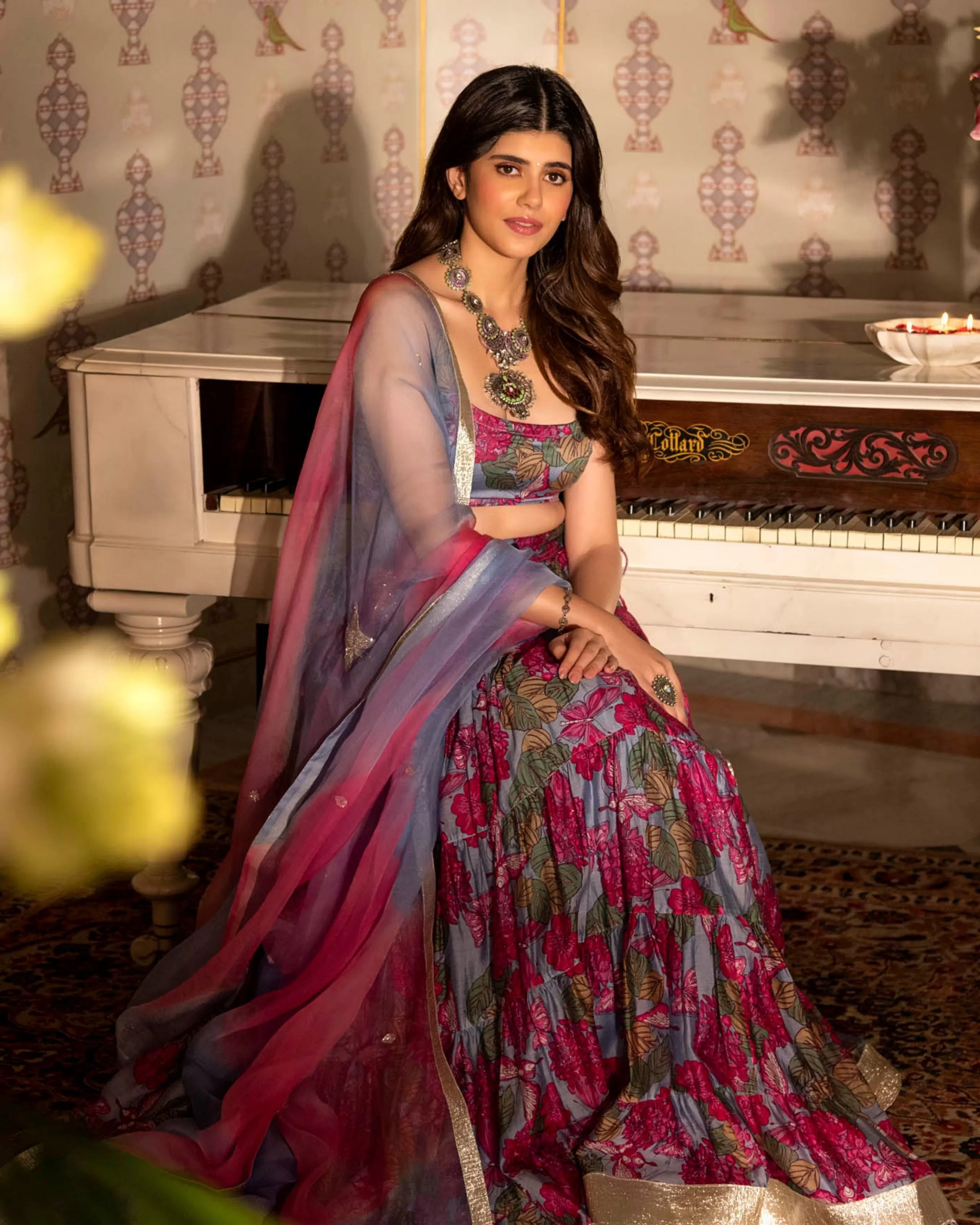 Khurshid Chanderi Lehenga Set