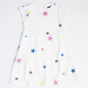 Kids Embroidered Color Stars Ruffle Dress