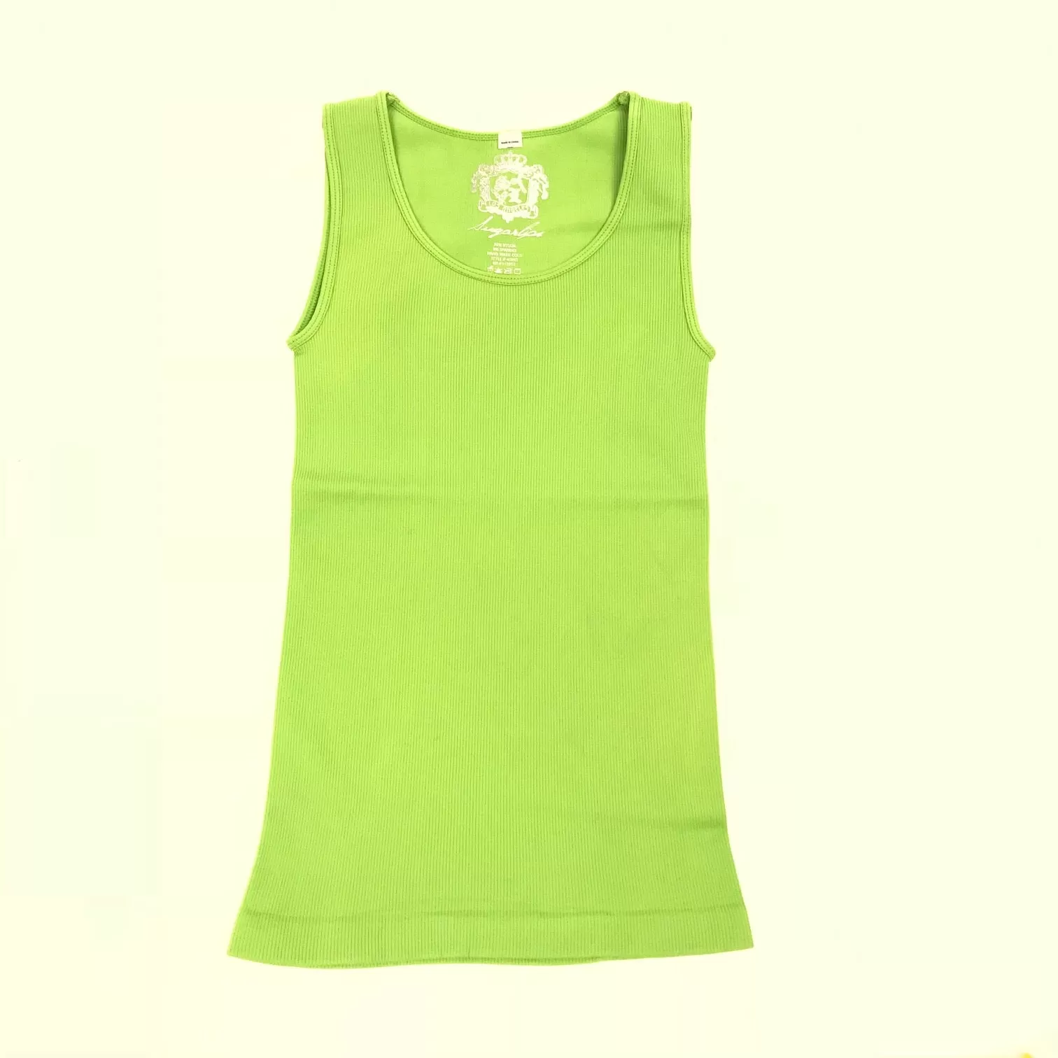 Kids Sugar Lips | Ribbed Tank Top 409KS | Granny Smith Green