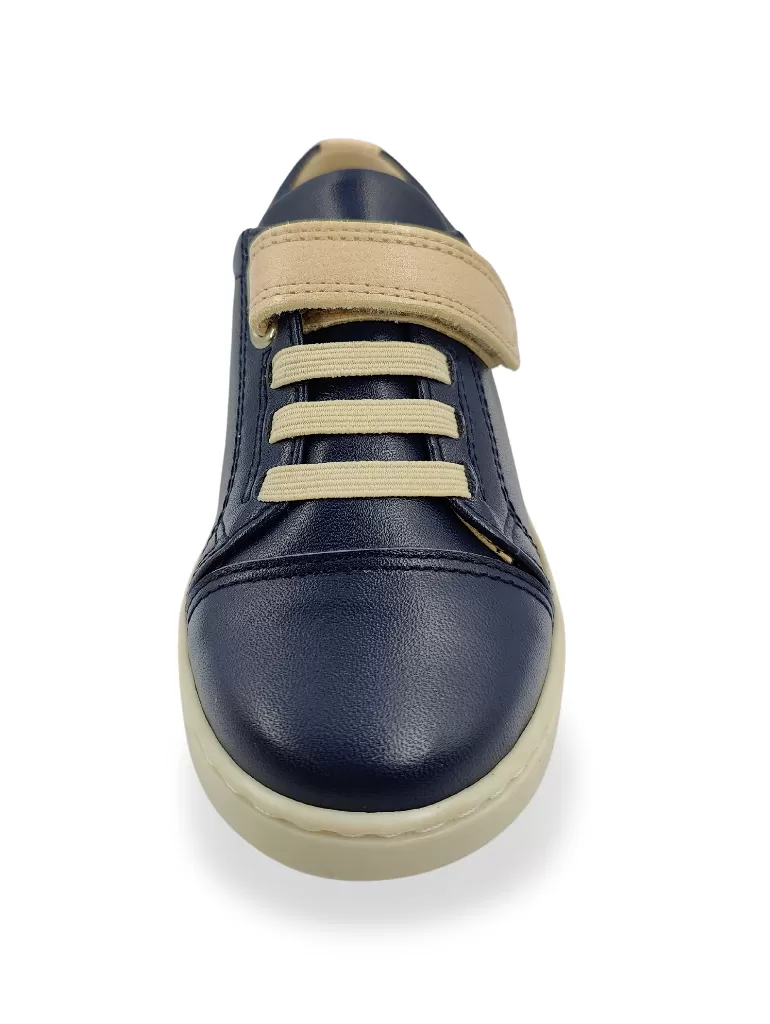 Kids Unisex Shoes Petasil Navy Strap Over Leather Pierre 5895 sale