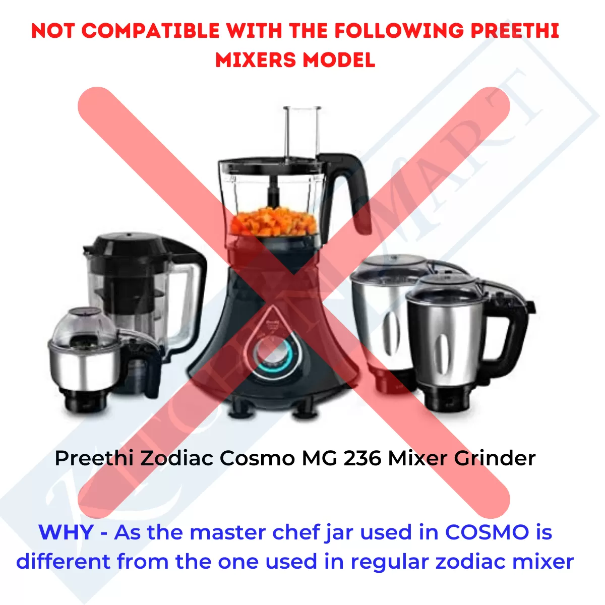 Kitchen Mart Citrus cone attachment compatible with Preethi Zodiac Mixer Grinder