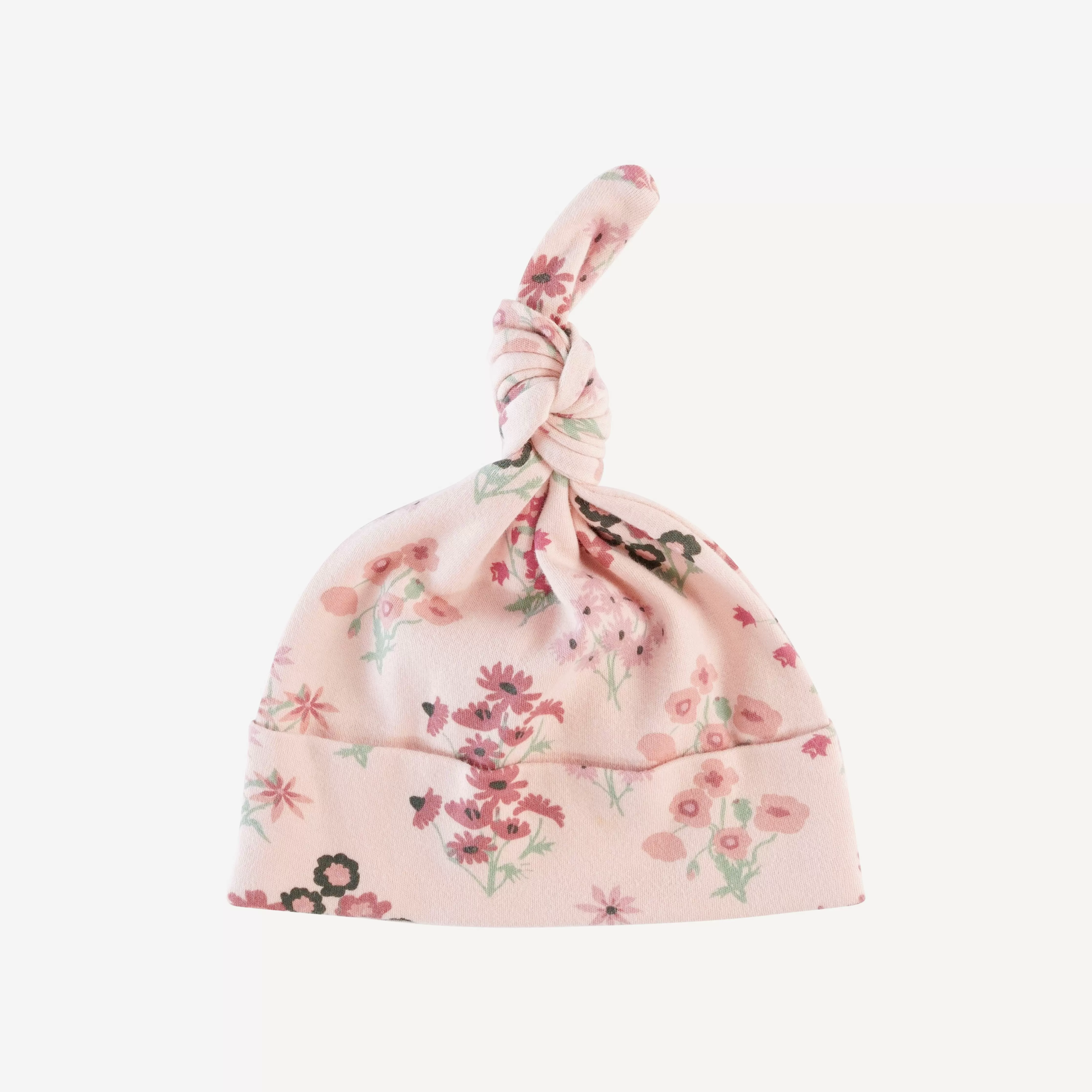 knot hat | floral bouquet | organic cotton interlock