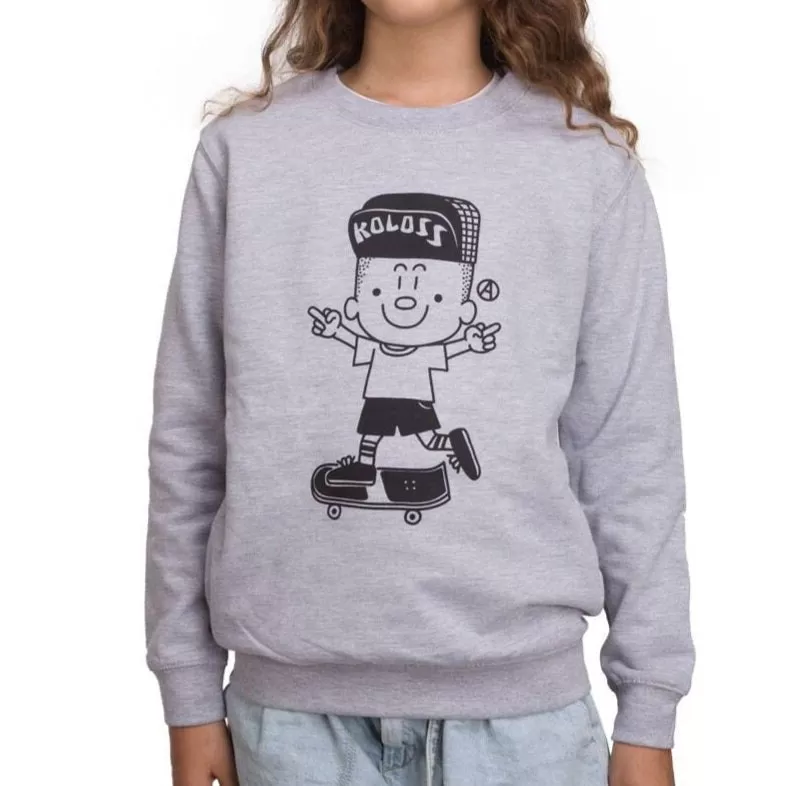 Koloss Kids Sweater Rollbrett heather grey