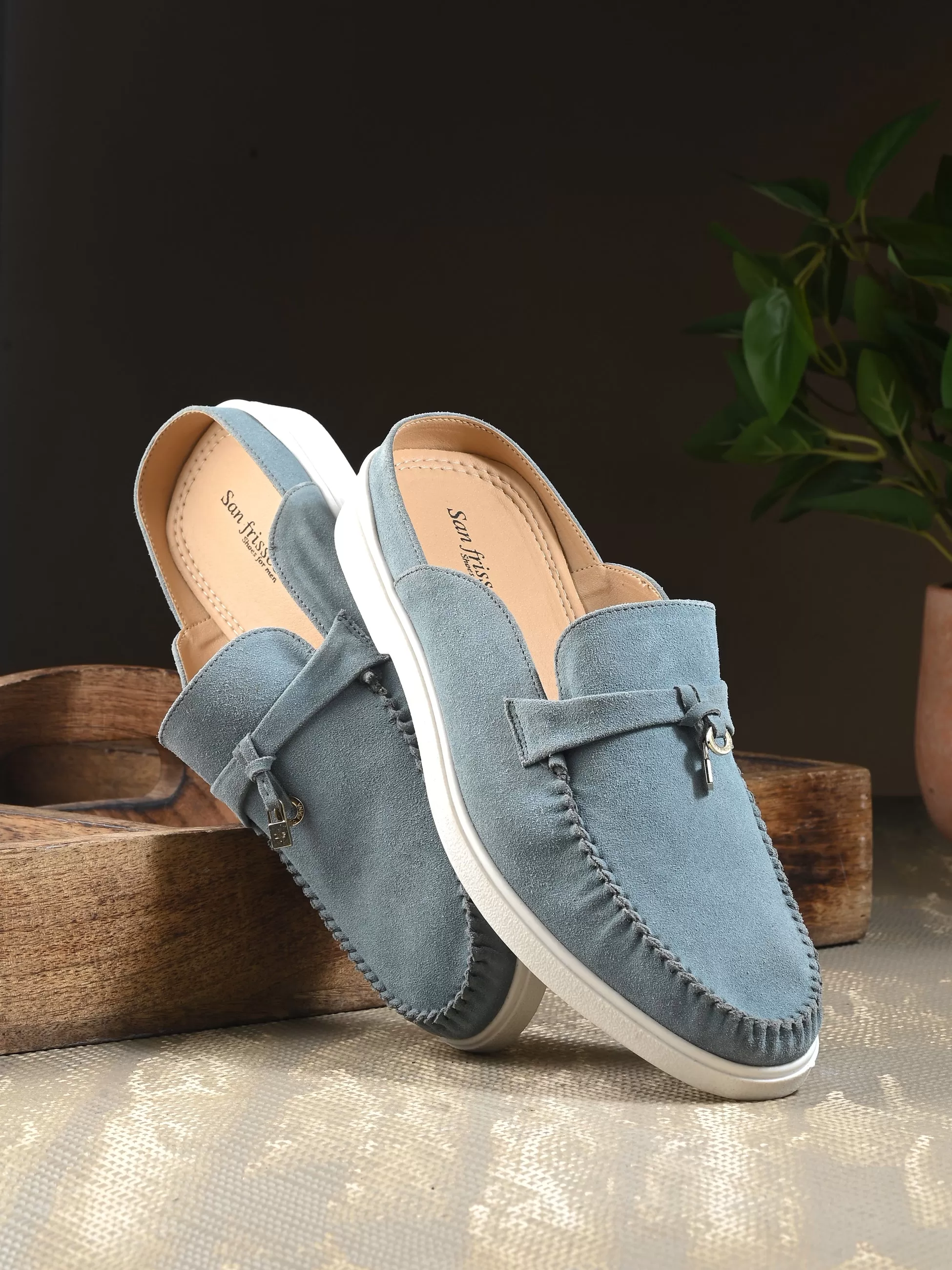 Kyoto Blue Charm Mules