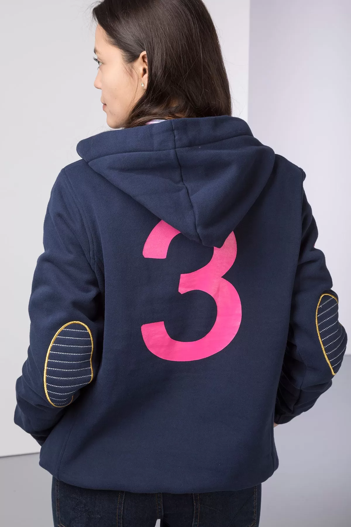 Ladies Button Hoody with Number