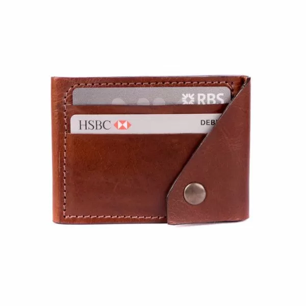 Leather Popper Credit Card Wallet