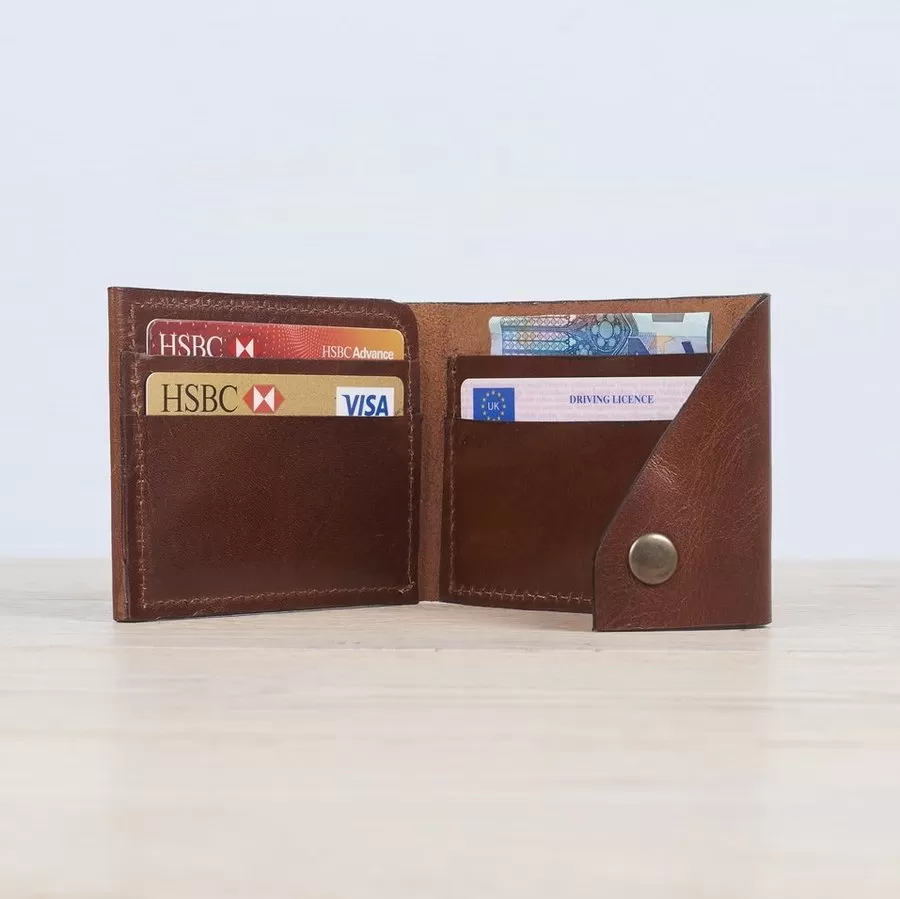 Leather Popper Credit Card Wallet