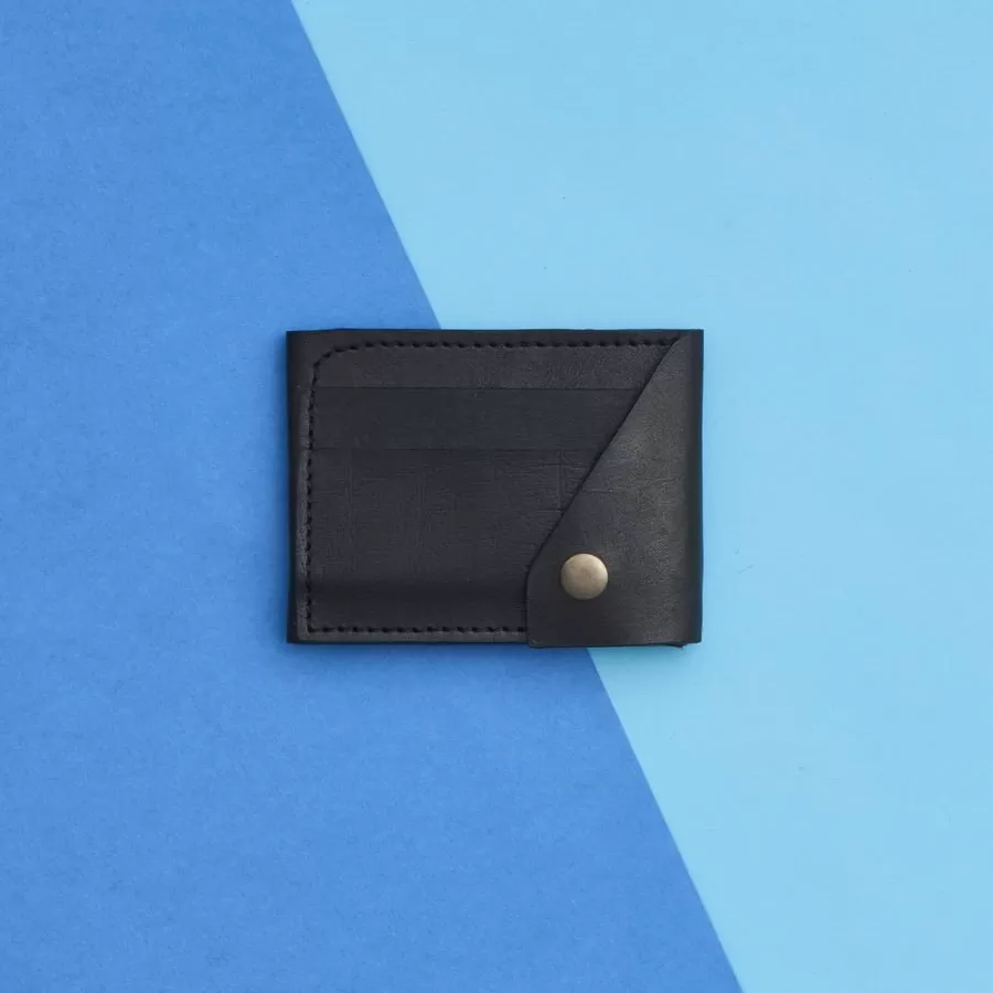 Leather Popper Credit Card Wallet