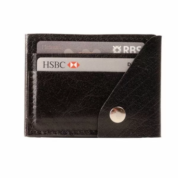 Leather Popper Credit Card Wallet