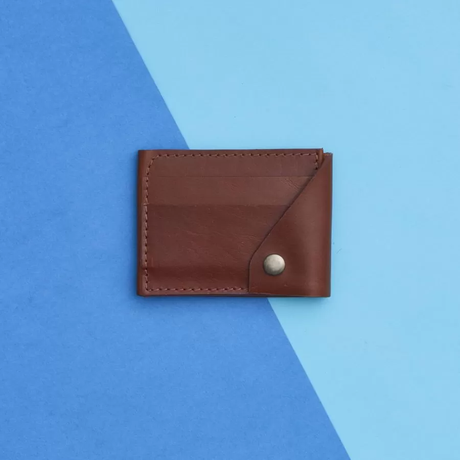 Leather Popper Credit Card Wallet