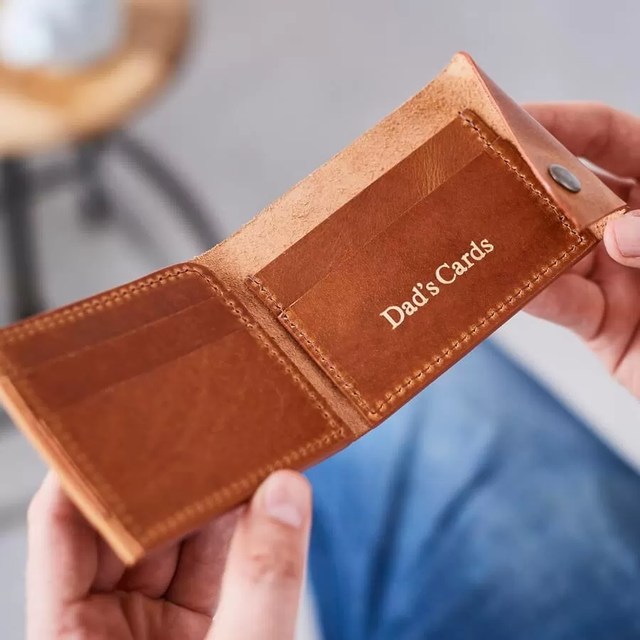 Leather Popper Credit Card Wallet