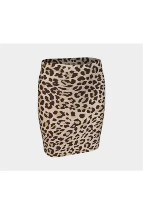 Leopard Print Fitted Skirt