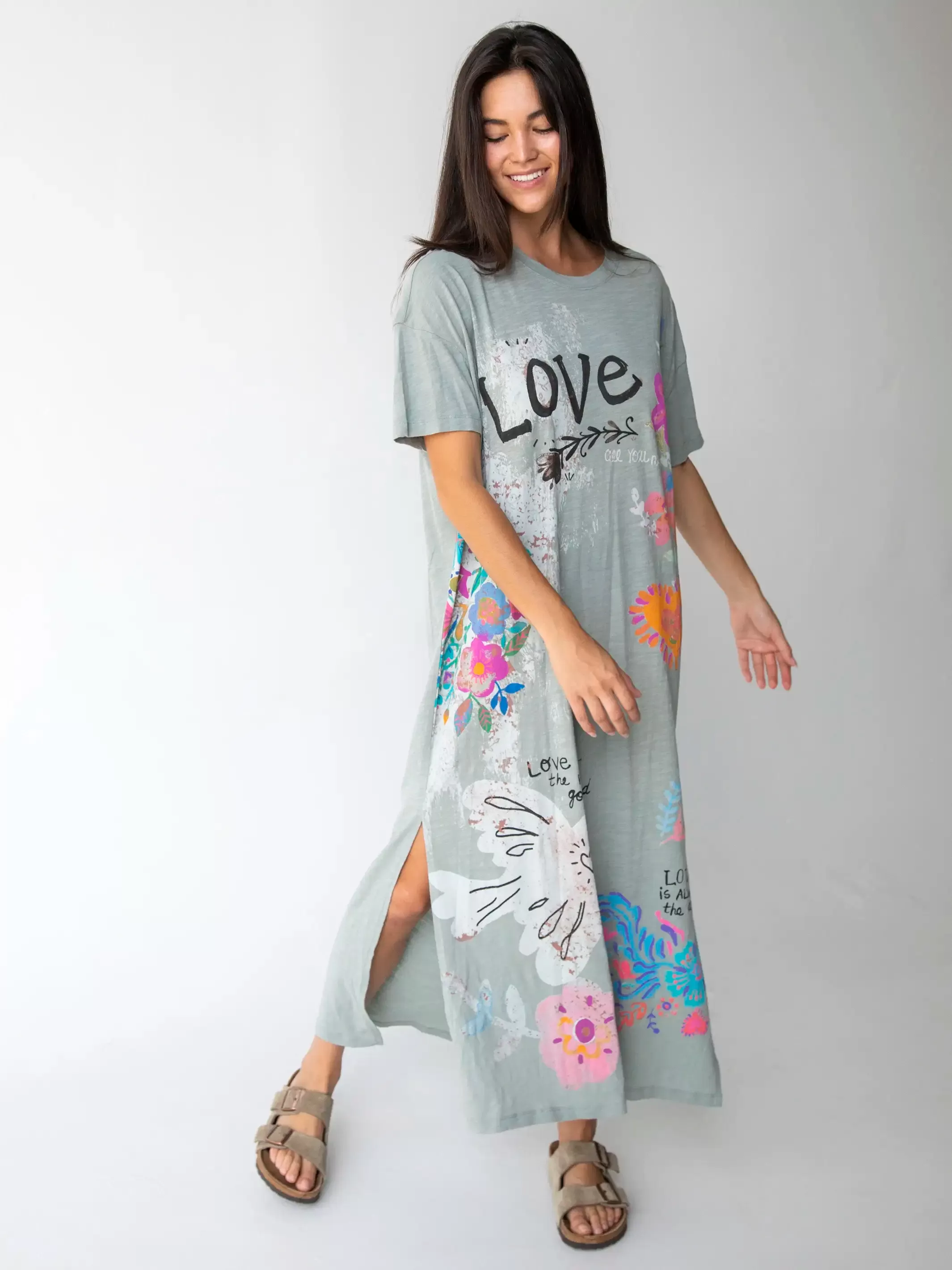 Life Is A Canvas Cotton Maxi Dress - Love Bay