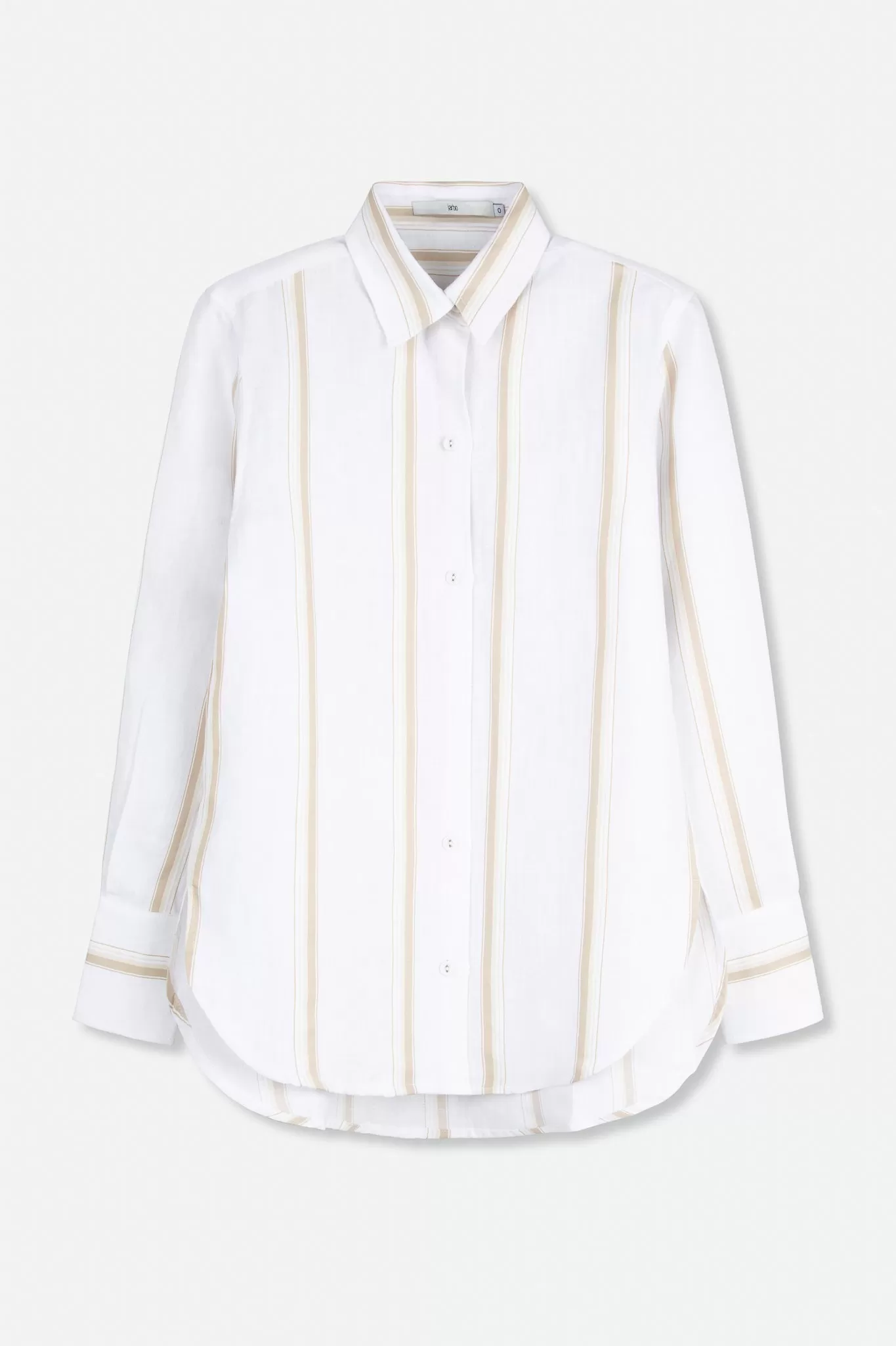 LILY BUTTON DOWN STRIPE SHIRT IN LINEN-COTTON