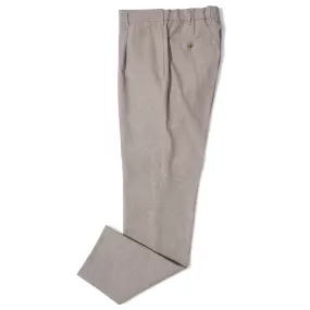 Linen/Cotton Elastic Waist Single-pleat Trousers