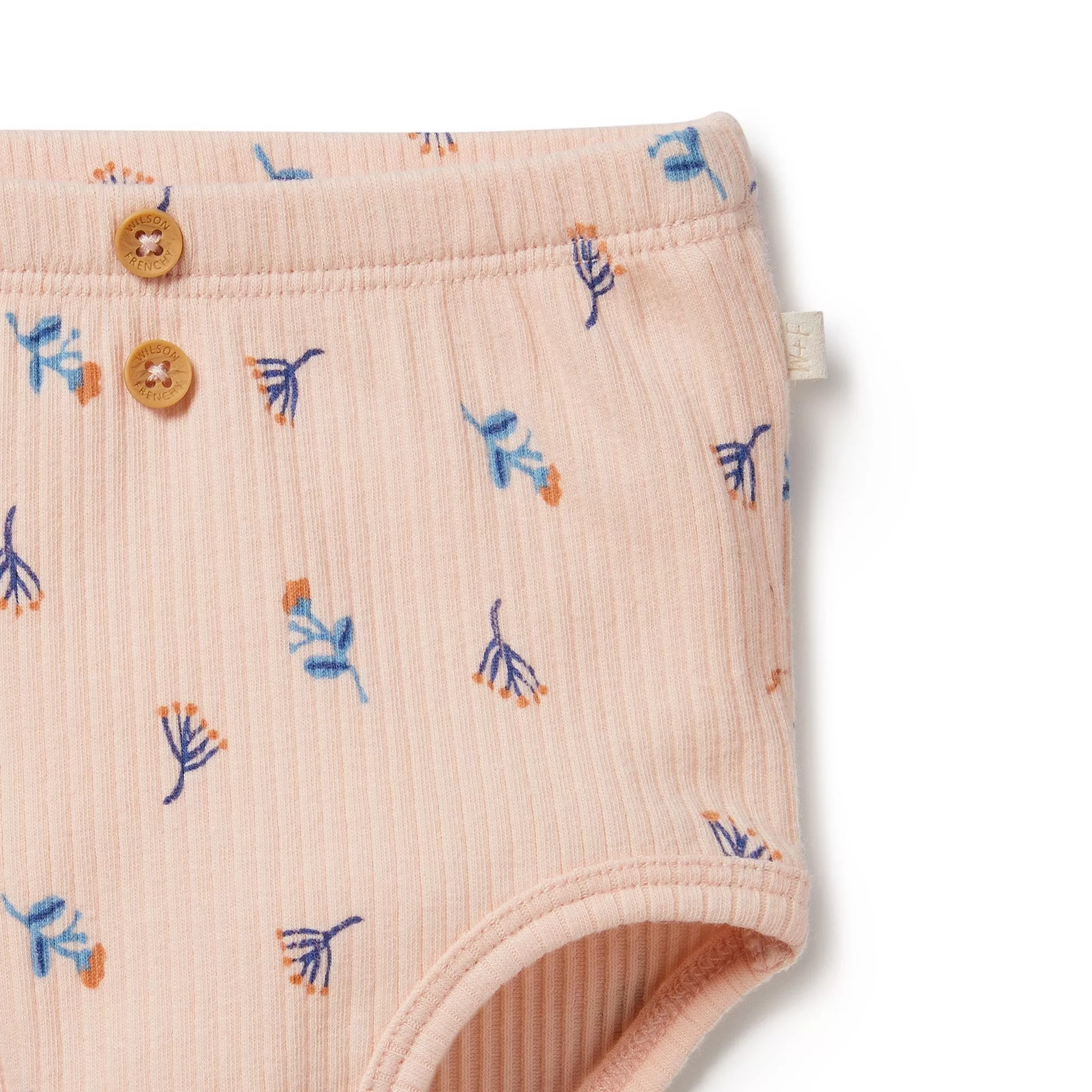 Little Flower Organic Rib Nappy Pant