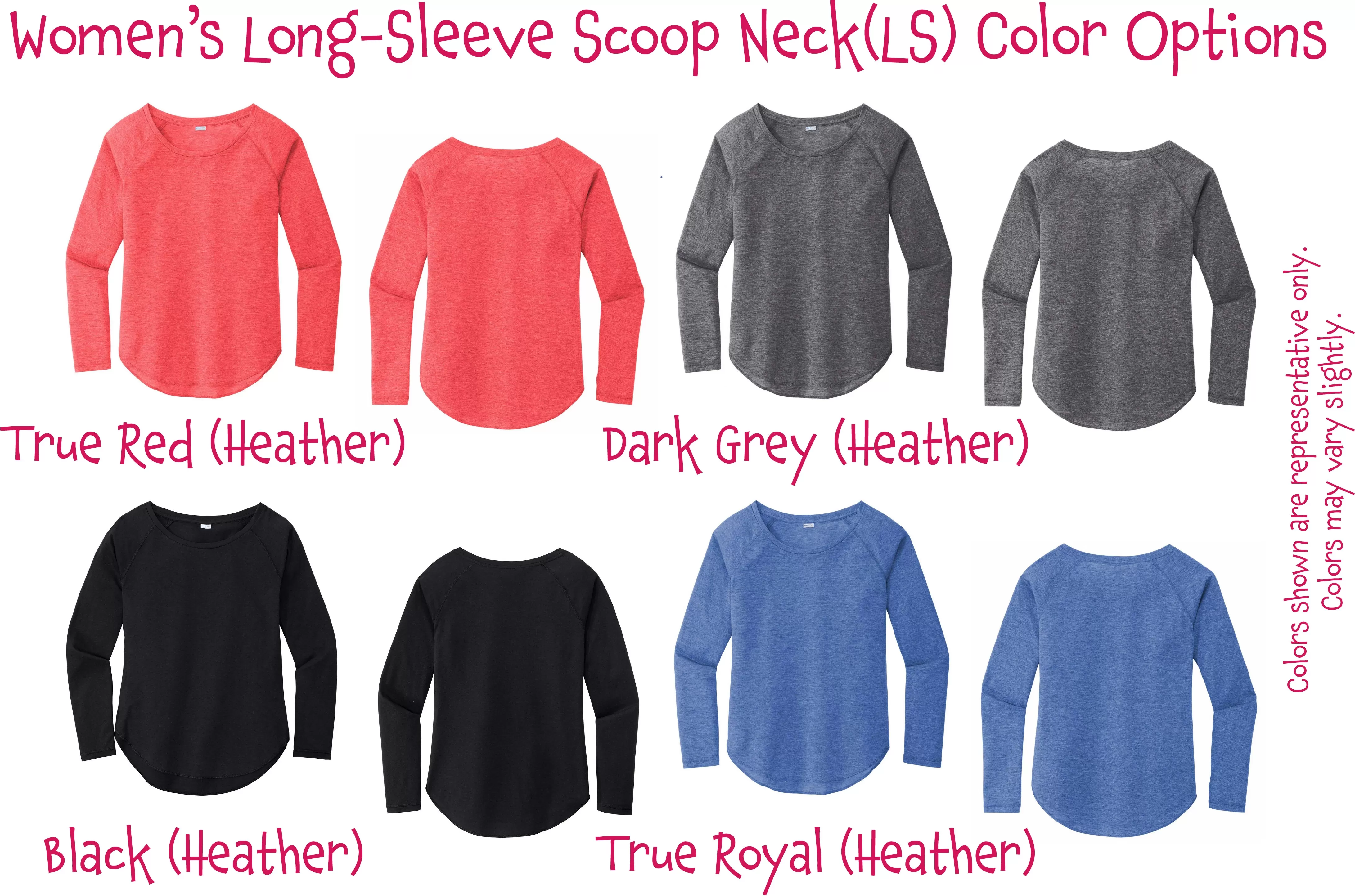 Live Love Pickleball | Women's Long Sleeve Scoop Neck Pickleball Shirts | 75/13/12 poly/cotton/rayon