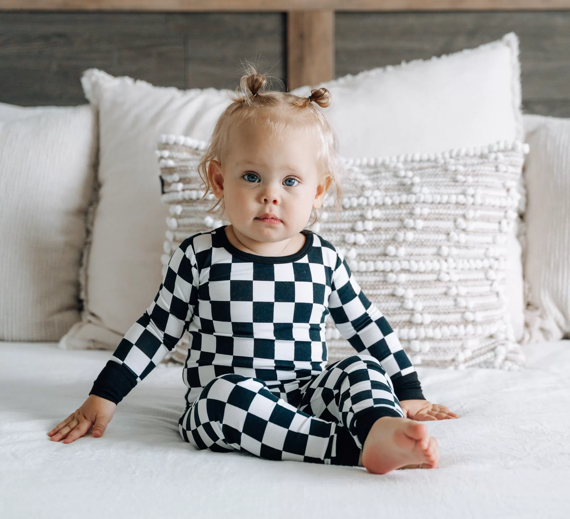 LONG SLEEVE 2 PIECE SETS- B W Check