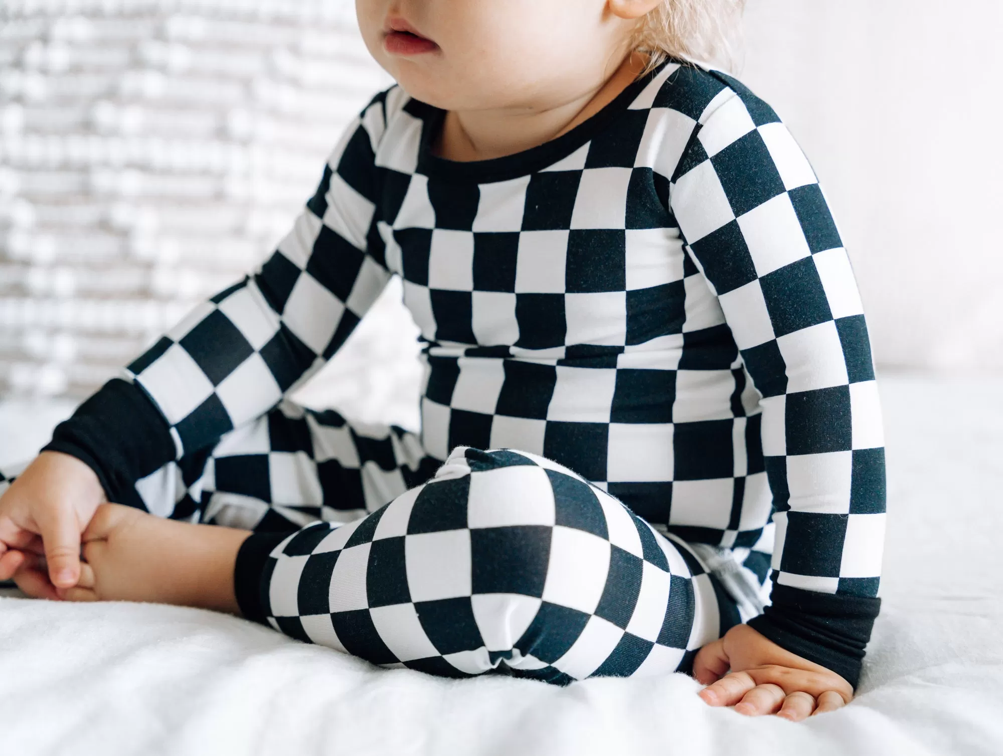 LONG SLEEVE 2 PIECE SETS- B W Check