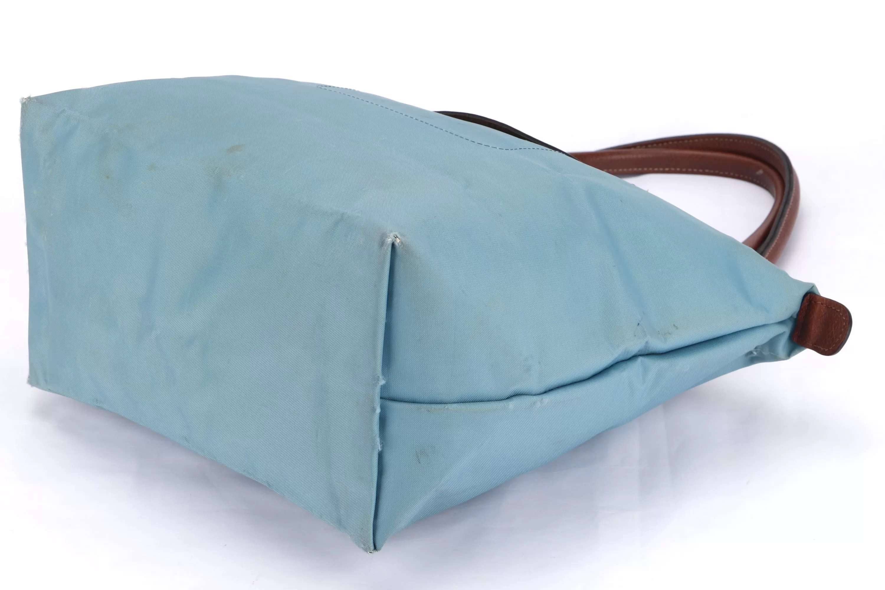 LONGCHAMP LE PLIAGE BLUE GREEN NYLON GOLD HARDWARE, NO DUST COVER