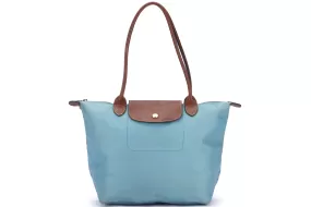 LONGCHAMP LE PLIAGE BLUE GREEN NYLON GOLD HARDWARE, NO DUST COVER