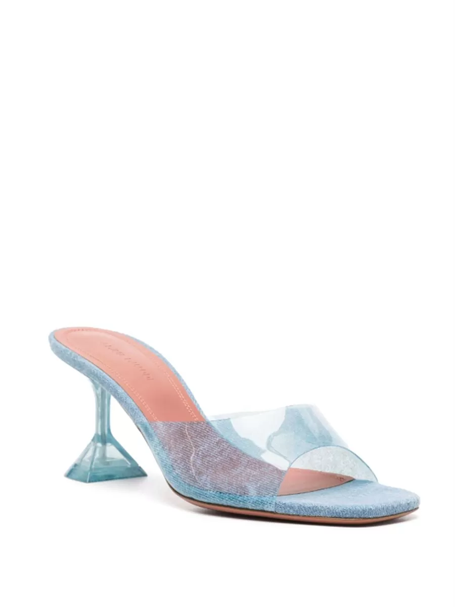 LUPITA GLASS 70MM DENIM MULES