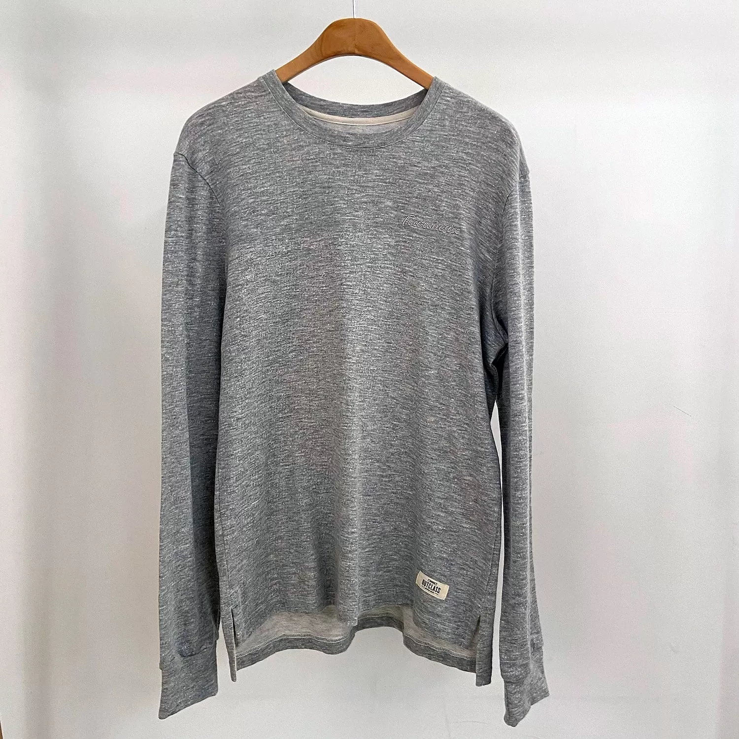 M - Heather Grey Embroidered L/S T-Shirt