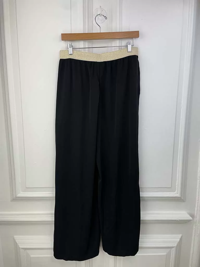 Malissa J Pleat Front Wide Leg Trousers - Black