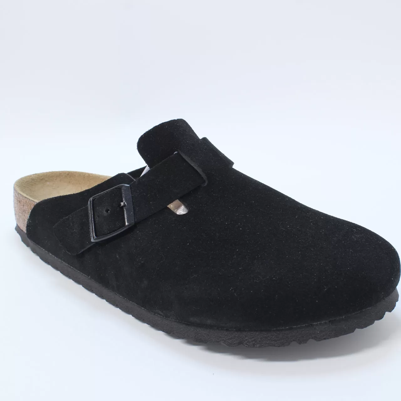 Mens Birkenstock Boston Clogs Black Suede