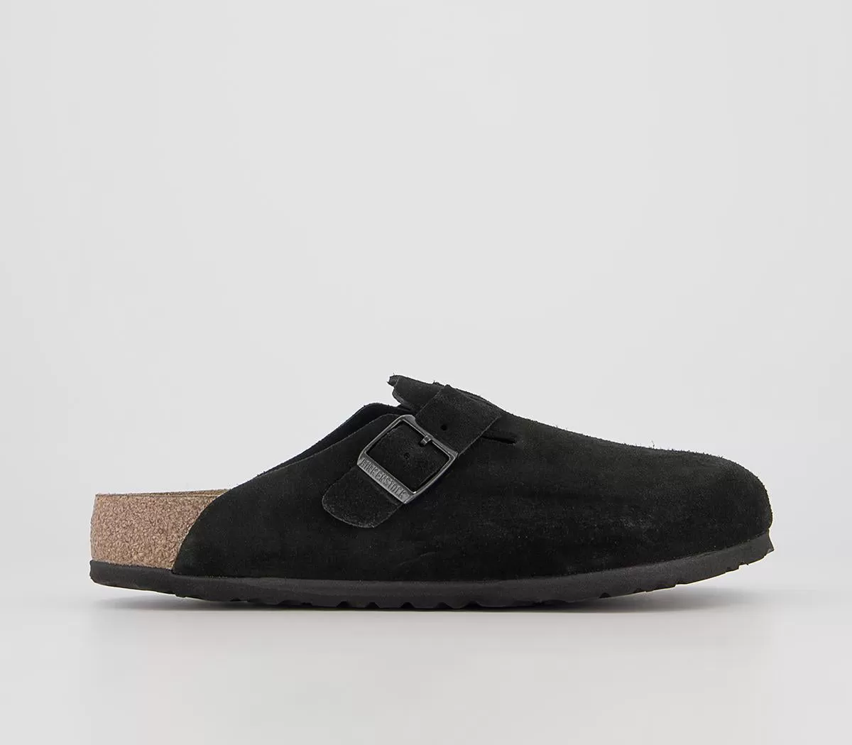 Mens Birkenstock Boston Clogs Black Suede