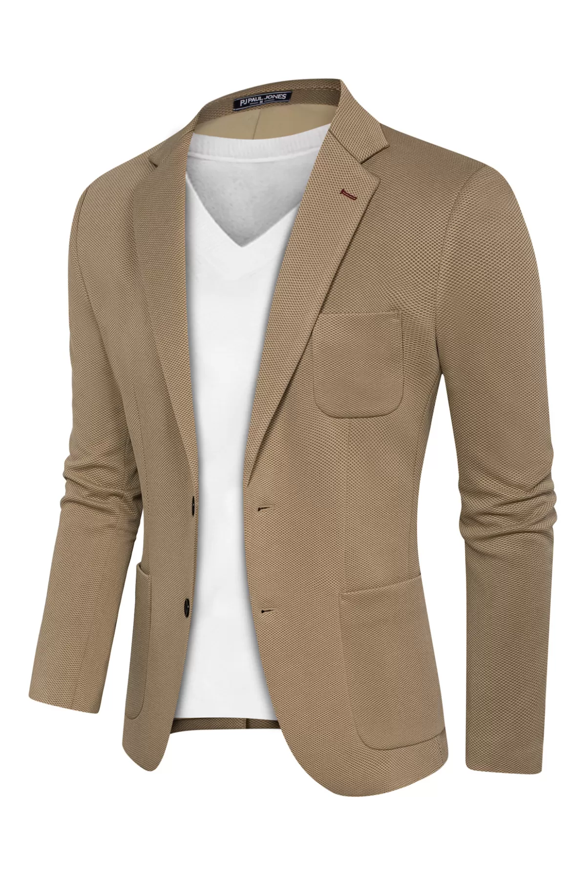 Mens Casual Knit Blazers Two Buttons Lightweight Business Blazer Coat