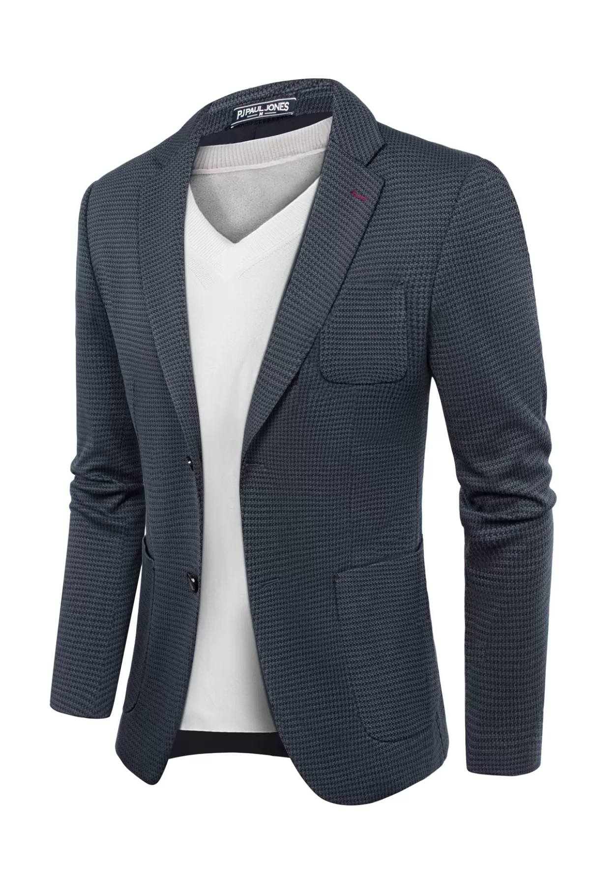 Mens Casual Knit Blazers Two Buttons Lightweight Business Blazer Coat