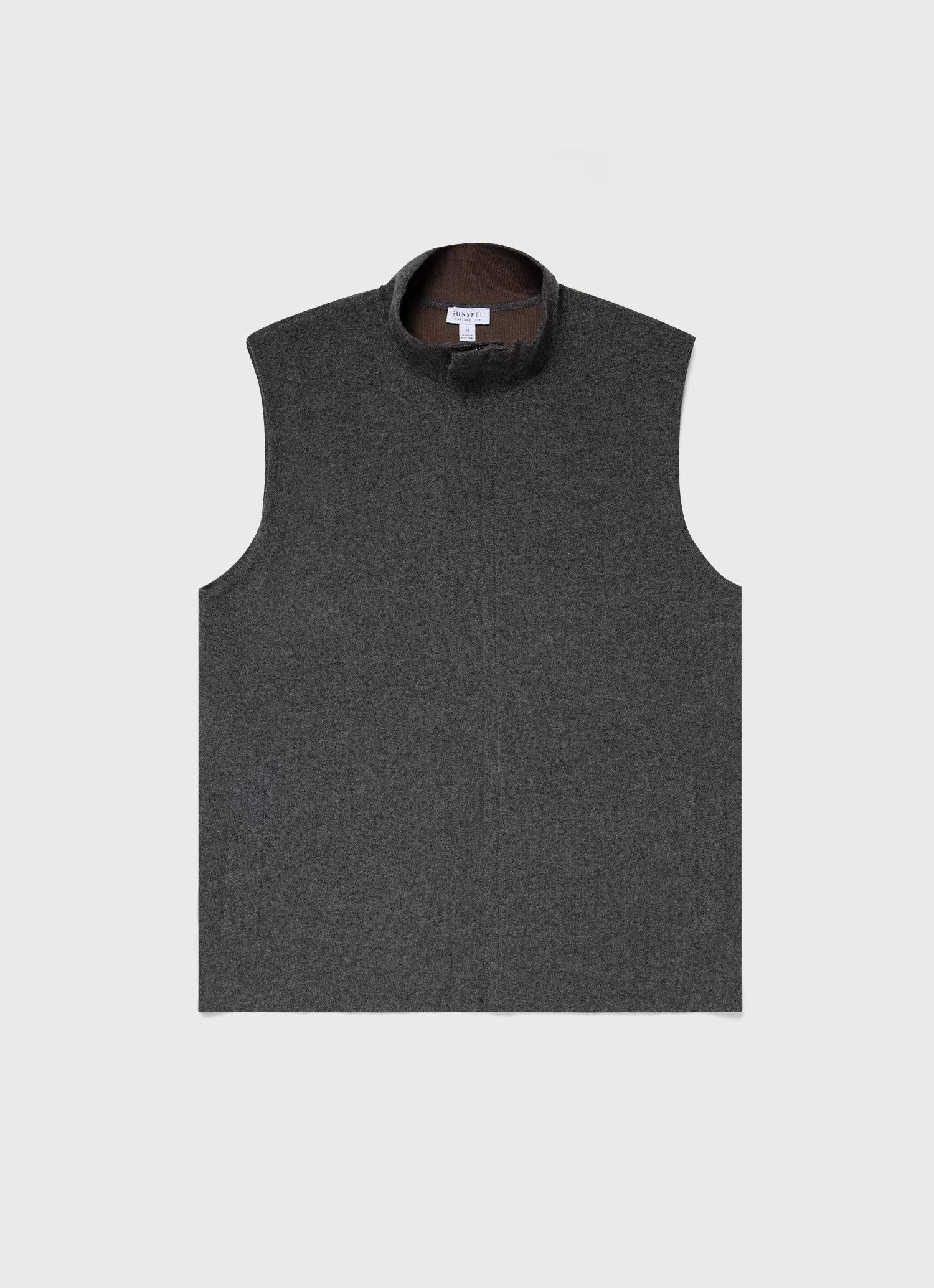 Men's Double Faced Gilet in Charcoal Melange