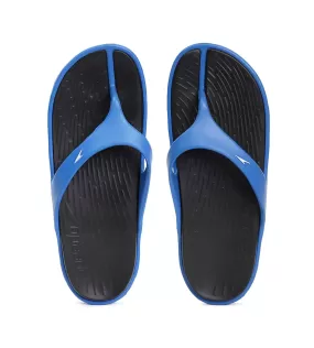 Men's Dual Colour Flip Flops -  Black & Blue Flame