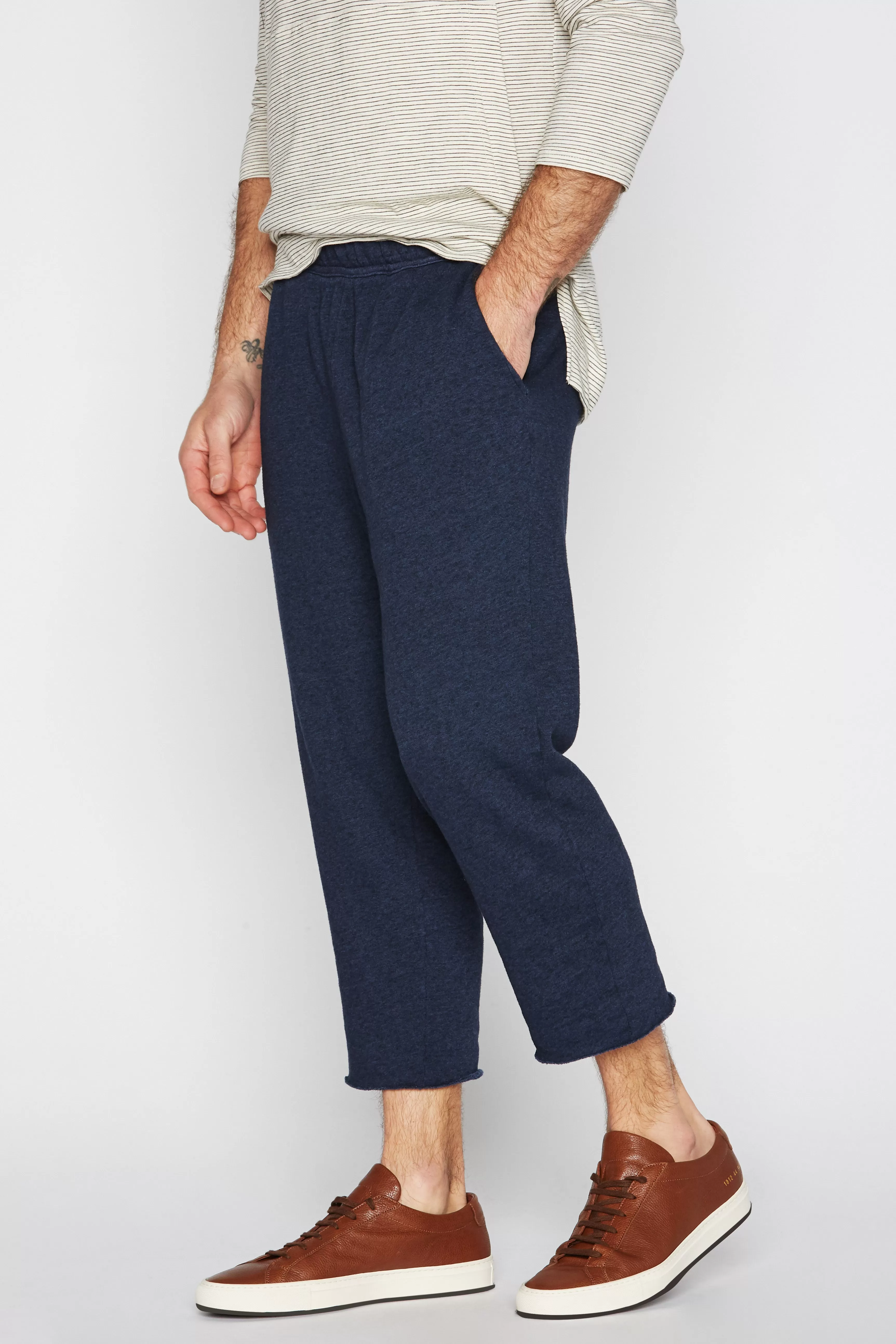 Men's French Terry Cut Off Raw Hem Sweatpant