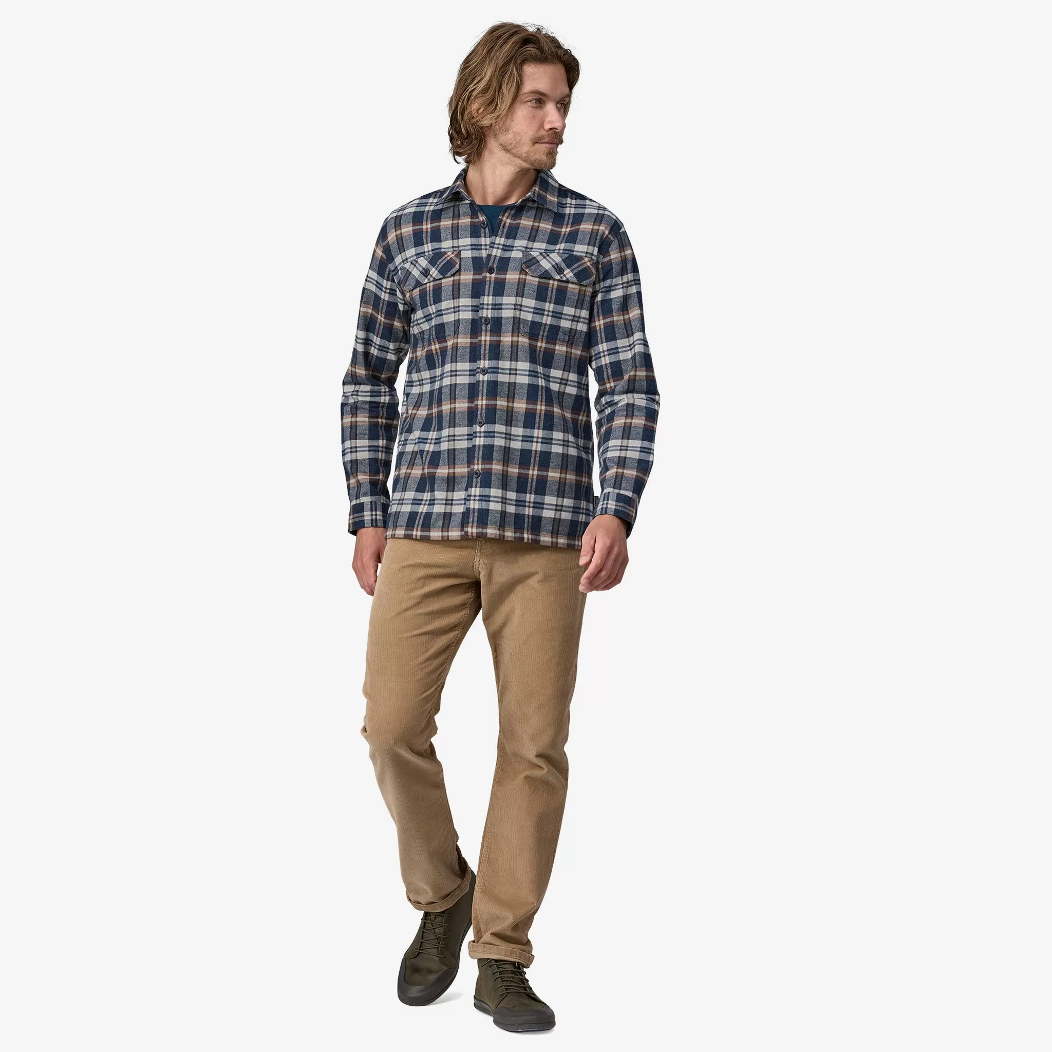 Men's Long-Sleeved Organic Cotton Midweight Fjord Flannel Shirt