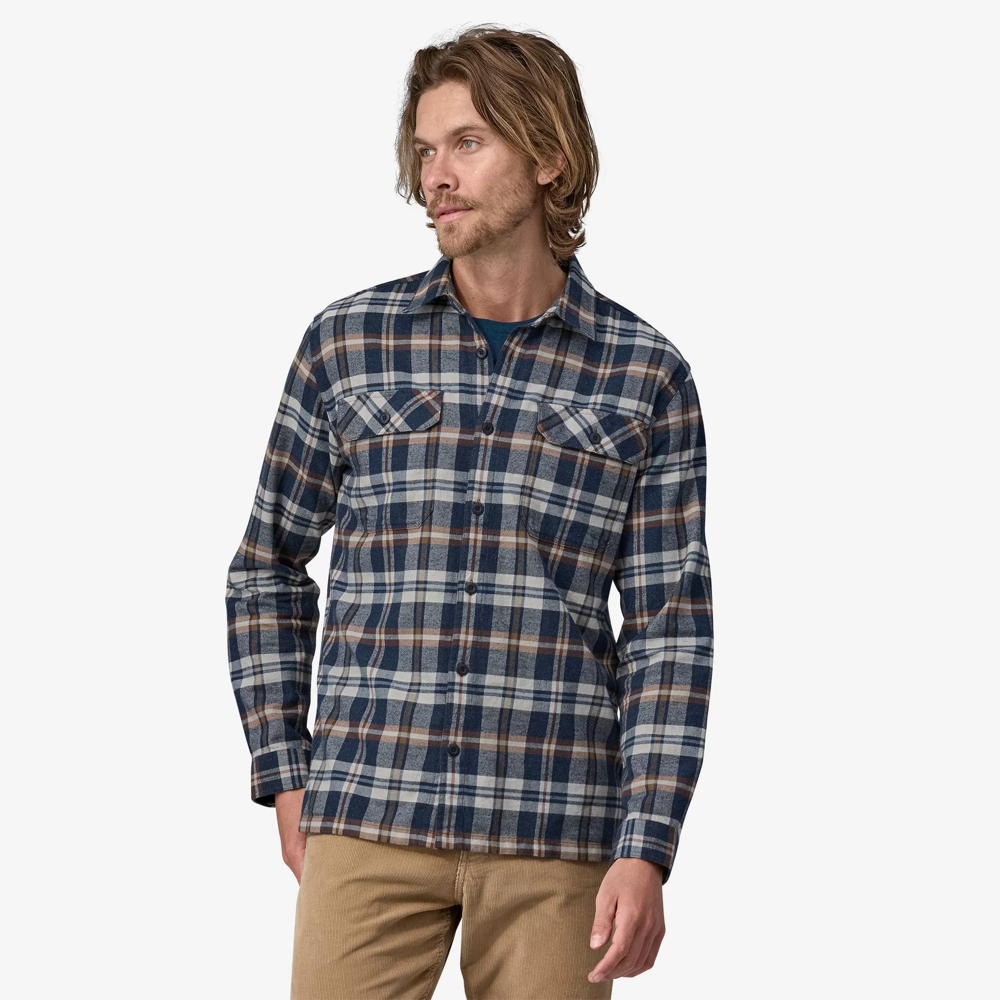 Men's Long-Sleeved Organic Cotton Midweight Fjord Flannel Shirt